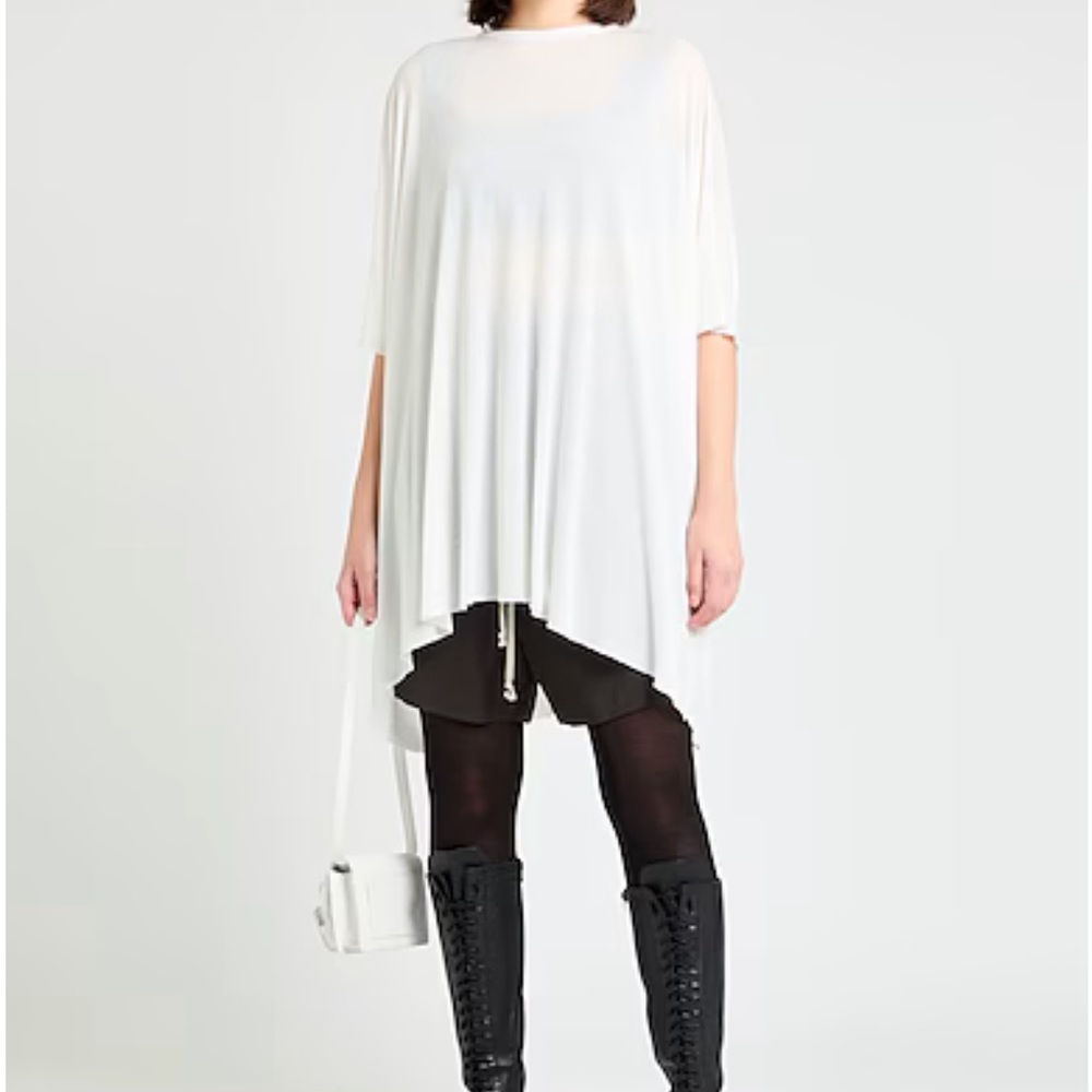 Rick Owens White Short Sleeve Bell T- Shirt Sz 38, 2